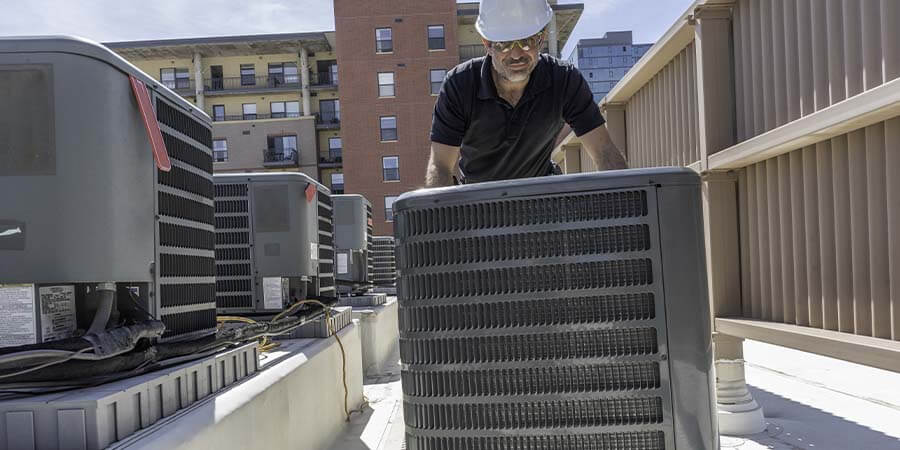 commercial ac installation on roof